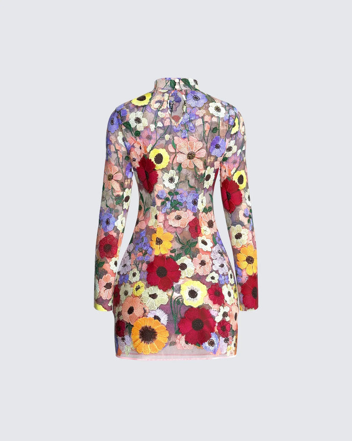 GISELE™ | FLORAL-PATCH DRESS