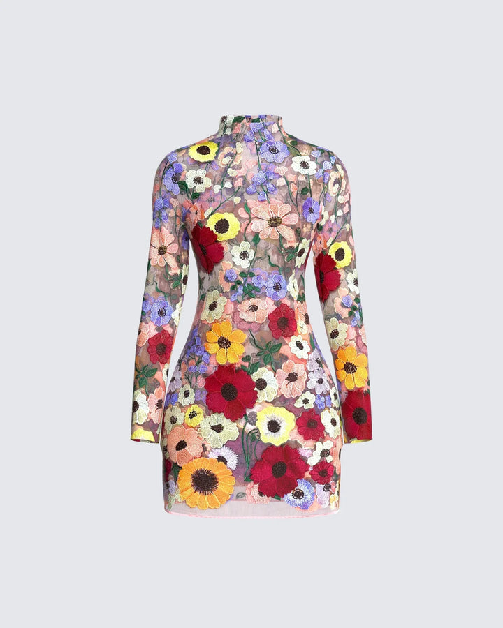 GISELE™ | FLORAL-PATCH DRESS