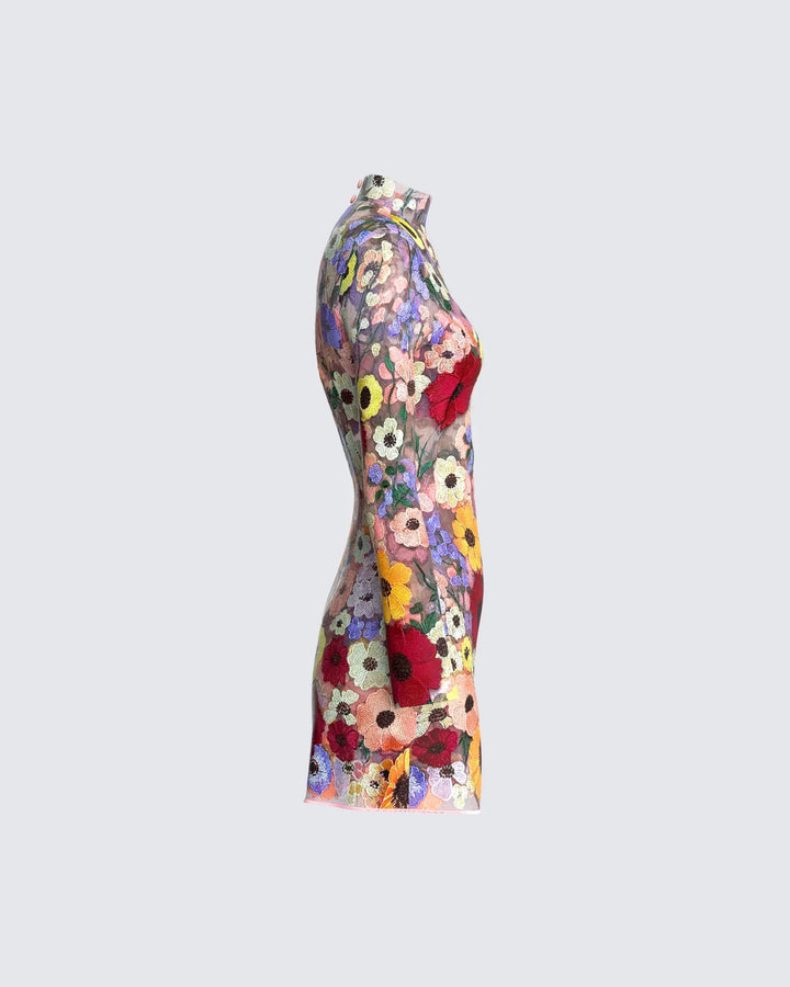 GISELE™ | FLORAL-PATCH DRESS