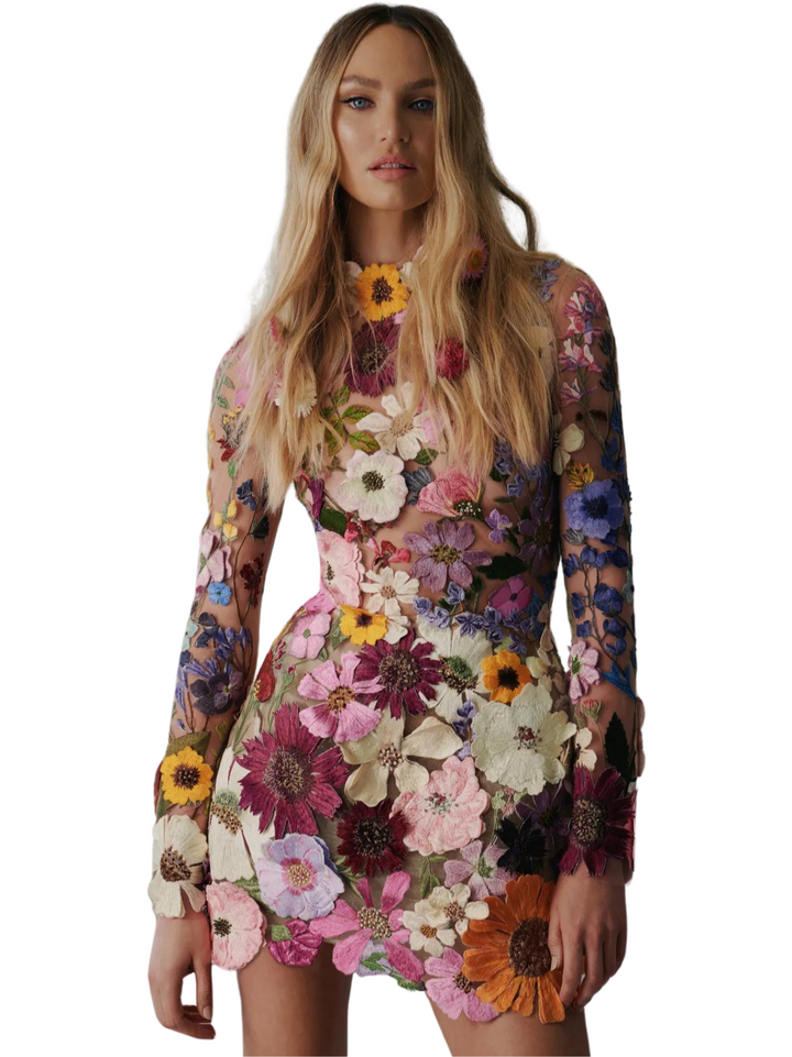 GISELE™ | FLORAL-PATCH DRESS