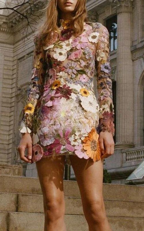 GISELE™ | FLORAL-PATCH DRESS