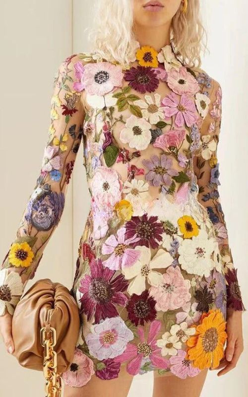 GISELE™ | FLORAL-PATCH DRESS