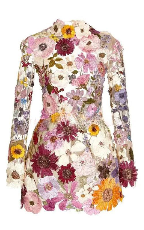 GISELE™ | FLORAL-PATCH DRESS