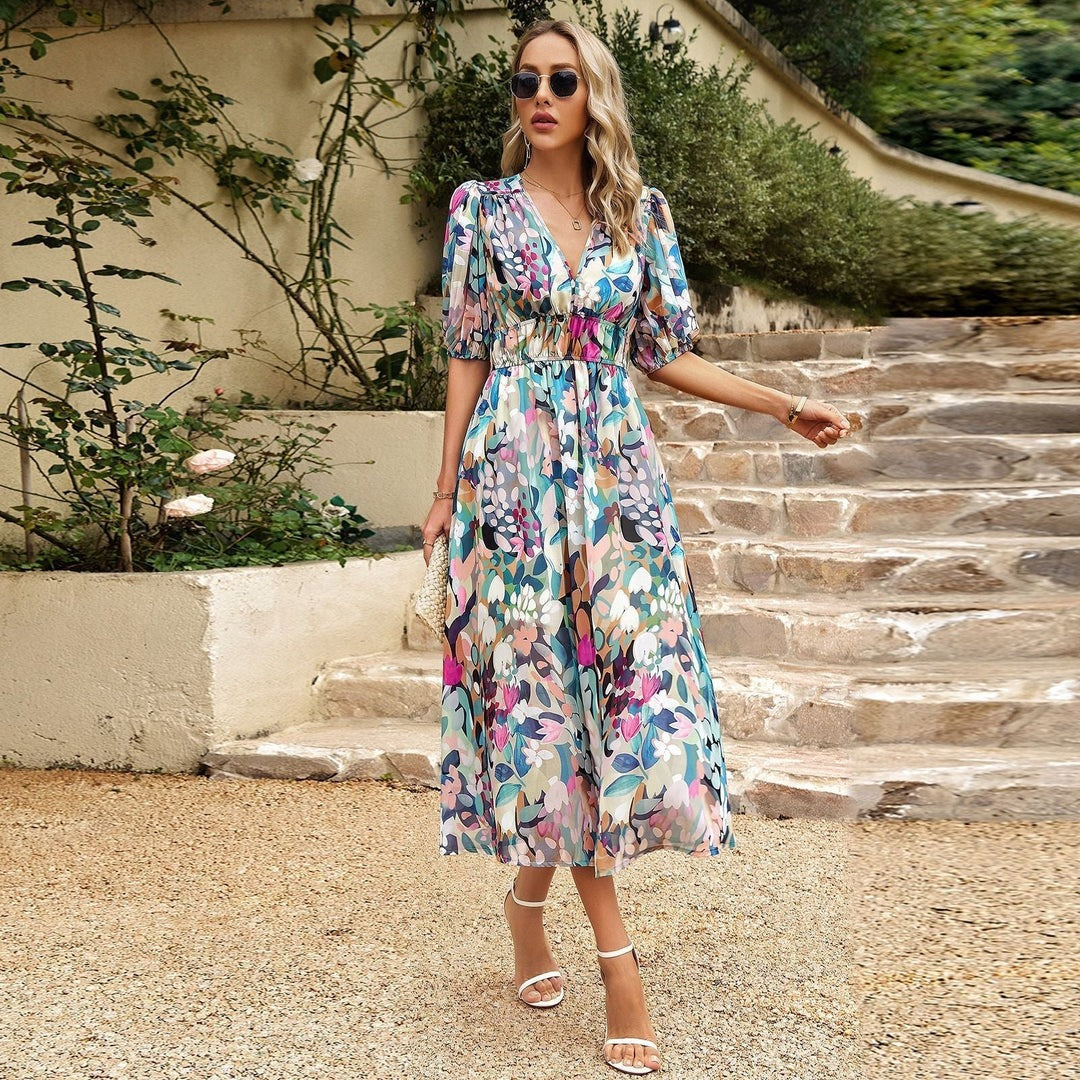 ARTISTIC BLOSSOMS | FLORAL SUMMER DRESS FOR WOMEN